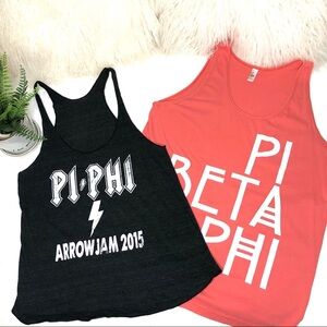 American Apparel Tank Top Lot Pi Beta Phi Sorority Santa Barbara Small S Medium